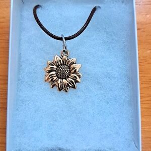 Light Gold Sunflower Necklace